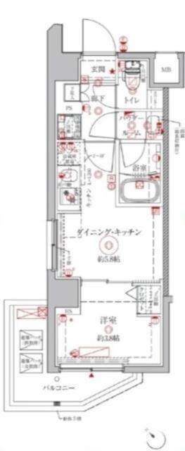 クレイシアIDZ練馬富士見台(1DK/3階)の間取り写真