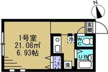 マイナビSTAYミライエ武蔵小金井ノース(ワンルーム/2階)の間取り写真