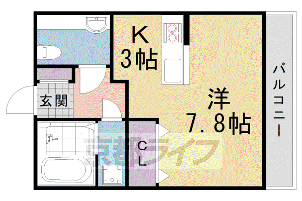 すみれコート(1K/1階)の間取り写真