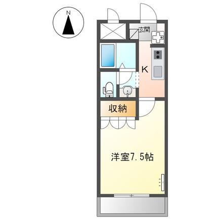 エトワール大開(1K/2階)の間取り写真