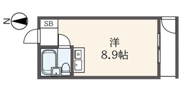 プライムハウス白楽(ワンルーム/3階)の間取り写真