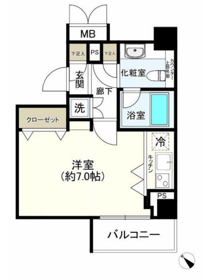 パレステュディオ銀座2丁目(ワンルーム/4階)の間取り写真