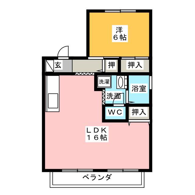 カトルセゾン(2LDK/1階)の間取り写真