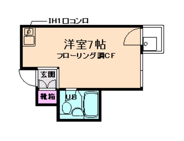 グローバル箕面(ワンルーム/3階)の間取り写真