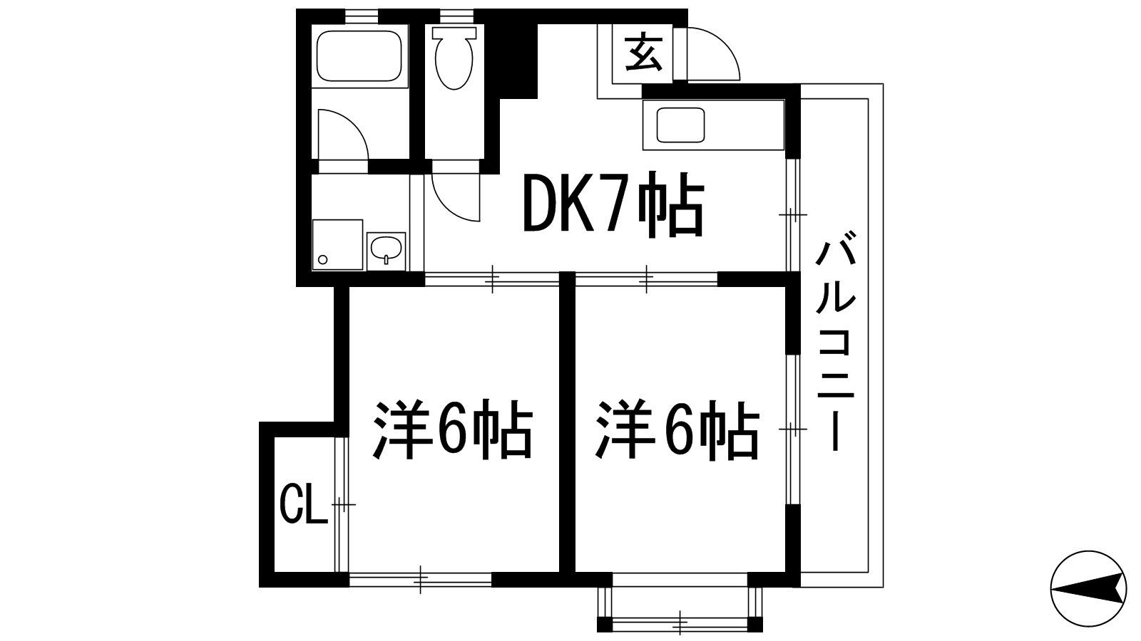 エクシード神田(2DK/3階)の間取り写真