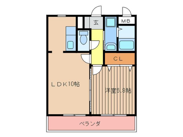 レヴァンテ東郷駅前(1LDK/3階)の間取り写真
