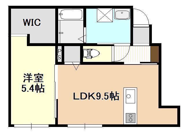 FLOURISH IN 旭町(1LDK/1階)の間取り写真