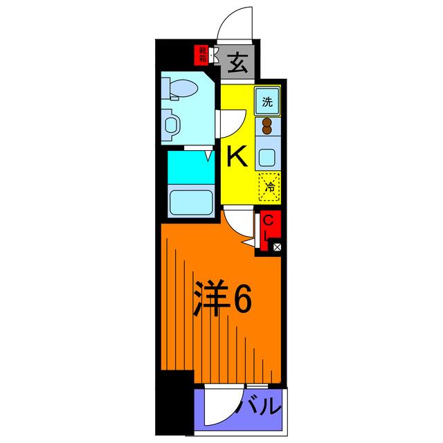 プレール・ドゥーク東京イースト(1K/2階)の間取り写真