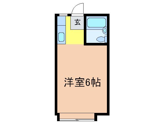 プラリネットハイツ(ワンルーム/1階)の間取り写真