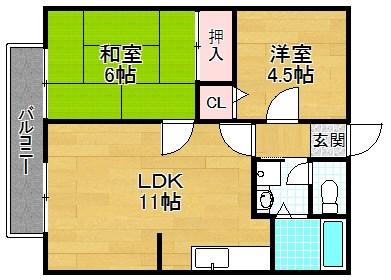 SEEDHOUSE(2LDK/2階)の間取り写真