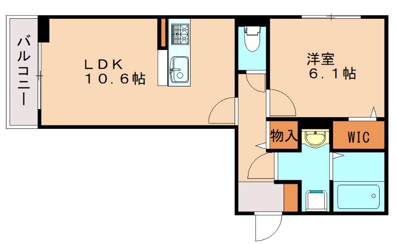 DーROOM石丸(1LDK/3階)の間取り写真