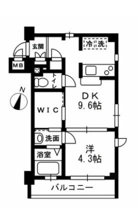 レジディア代々木II(1LDK/2階)の間取り写真