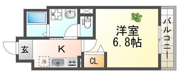 パークハウス大井戸(1K/3階)の間取り写真