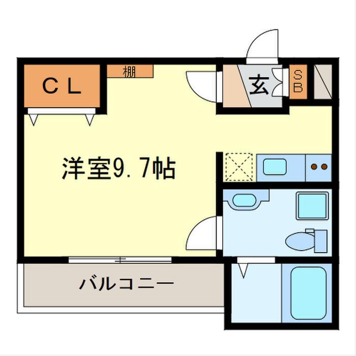 CHAMBRE HIDEMI II(ワンルーム/4階)の間取り写真