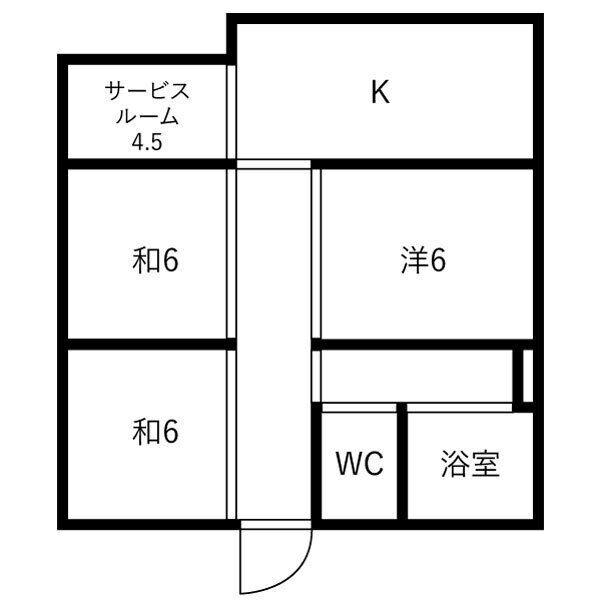 福家ハウス(4SDK/1階)の間取り写真