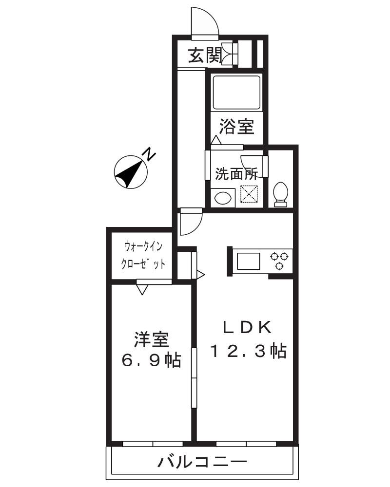 アリエッタ(1LDK/1階)の間取り写真
