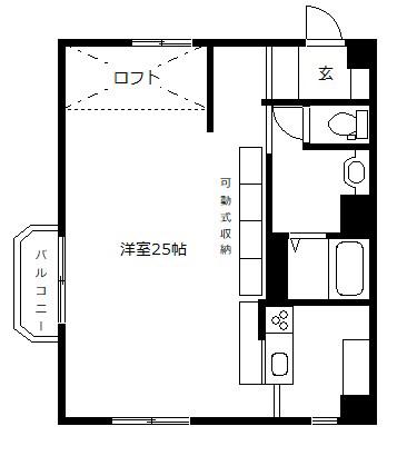 サンフェリーチェ・17(ワンルーム/2階)の間取り写真