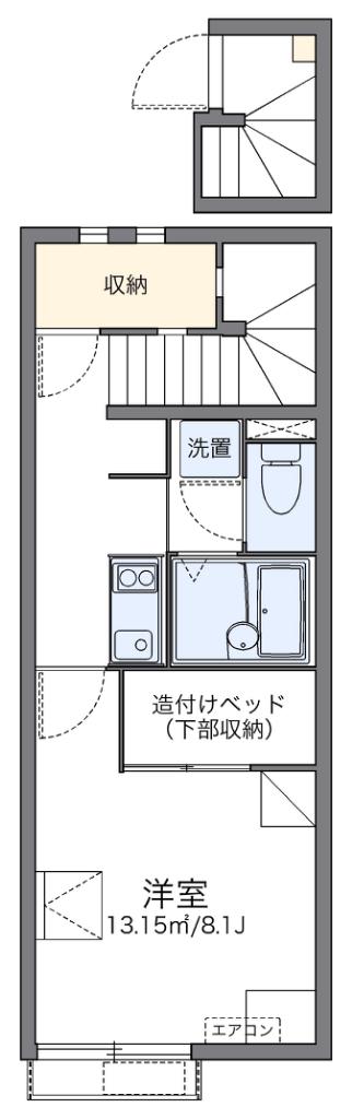 レオネクストマイヒルズ8843(1K/2階)の間取り写真