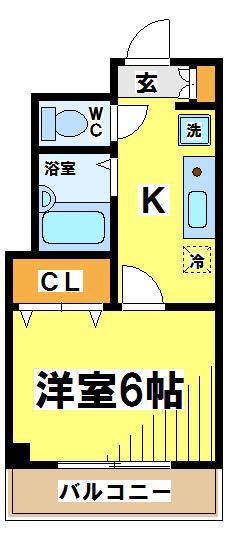 ハイツ神代(1K/2階)の間取り写真