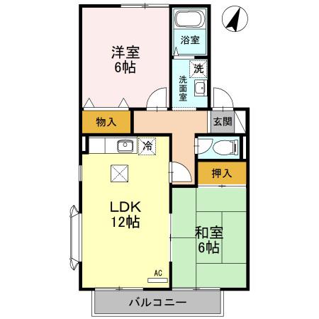 ハイムプランドール(2LDK/1階)の間取り写真