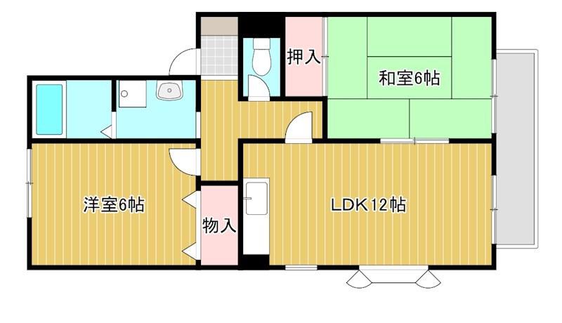 ハイムプランドール A棟(2LDK/1階)の間取り写真