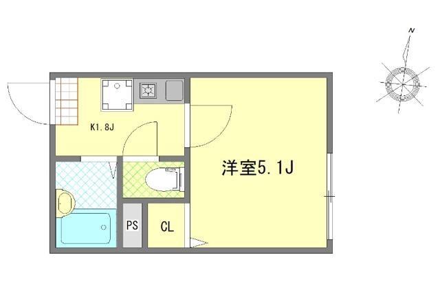 メゾン ソレイユ西新井(1K/1階)の間取り写真