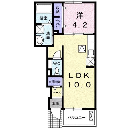 プランドール(1LDK/1階)の間取り写真