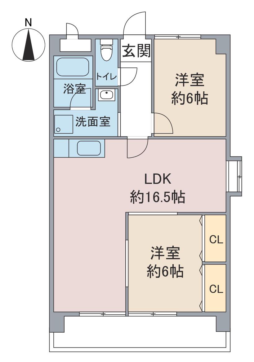 グリーンヒルズ浅井(2LDK/1階)の間取り写真