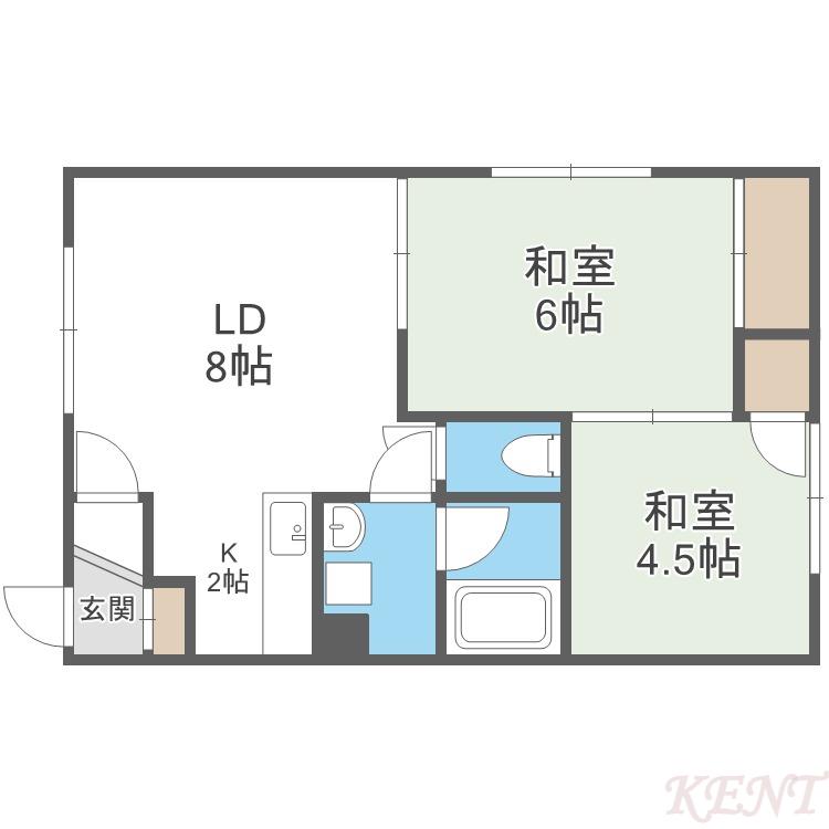 藤マンション(2LDK/2階)の間取り写真