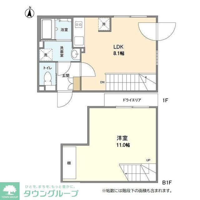 ALERO三軒茶屋III(1LDK/1階)の間取り写真