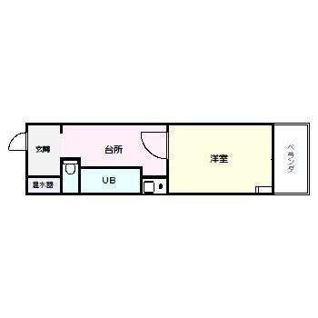 フレグランス東新城(1K/2階)の間取り写真