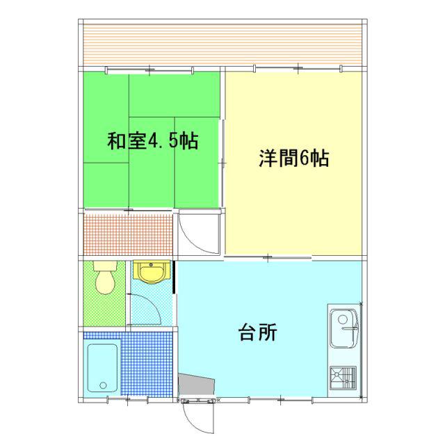 たなか荘(2DK/2階)の間取り写真