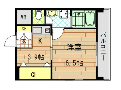 ミフネセントラルベア 荒本(1K/7階)の間取り写真