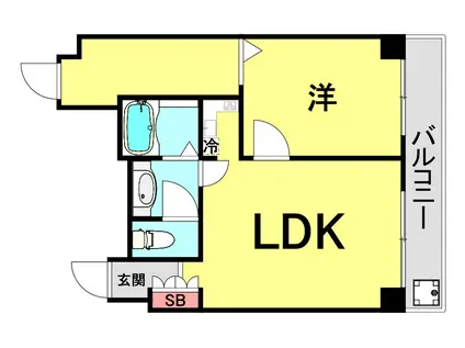 I・N・Kサンヒル(1LDK/2階)の間取り写真