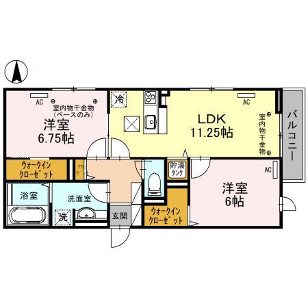 D-RESIDENCE諸江I(2LDK/1階)の間取り写真