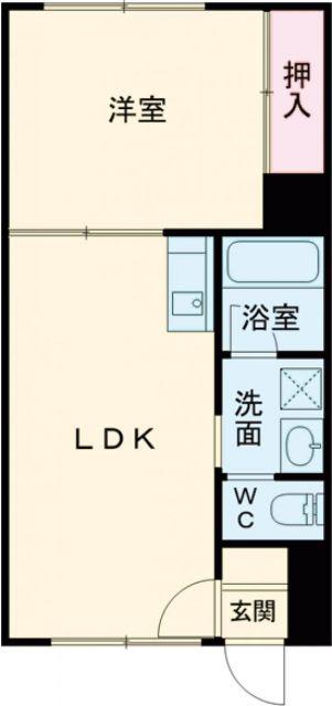 ピュアパレス昭和(1LDK/5階)の間取り写真