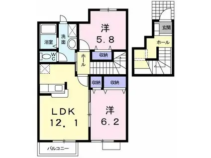 プリマベーラ(2LDK/2階)の間取り写真