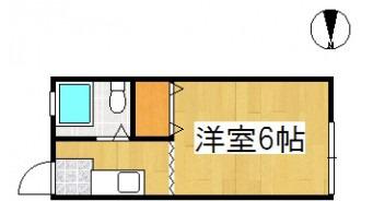 VENT VERT A棟(ワンルーム/1階)の間取り写真