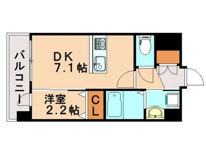 YSP八幡(1DK/1階)の間取り写真