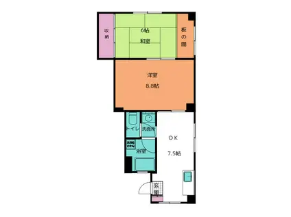 メゾン龍岡(2DK/3階)の間取り写真