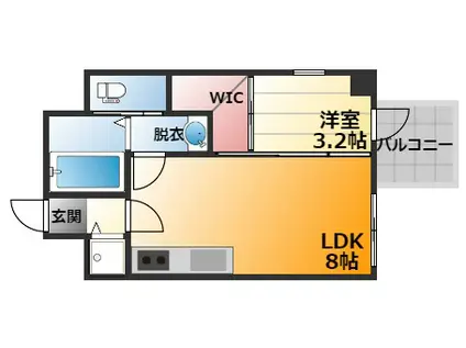 レオン新大阪(1LDK/8階)の間取り写真