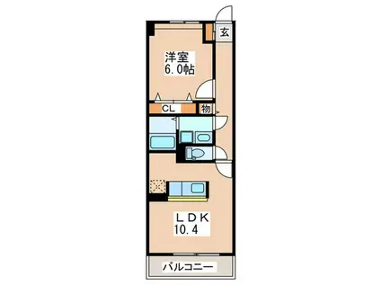 ベルテックス(1LDK/2階)の間取り写真