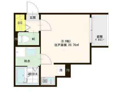 COCO SAKURA(ワンルーム/3階)の間取り写真