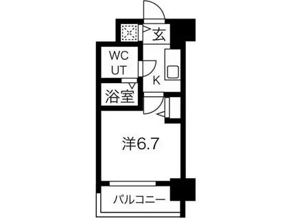 レジュールアッシュ梅田NEX(1K/7階)の間取り写真