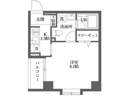 ムーブメンツ西早稲田(1K/4階)の間取り写真