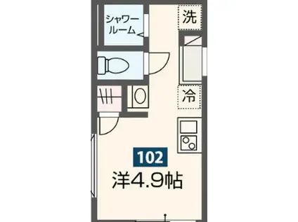 MELDIA浅草II(ワンルーム/1階)の間取り写真