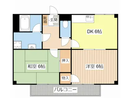 サープラスIITSUTSUMI(2DK/2階)の間取り写真