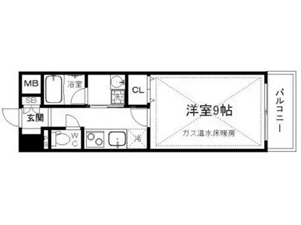 セレッソコート新大阪(1K/4階)の間取り写真