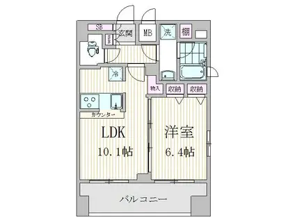 エスジーコート三ノ輪(1LDK/7階)の間取り写真