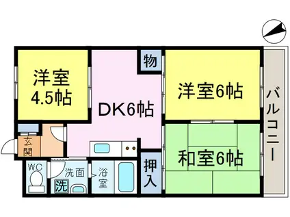 KODAヒルズ新小岩(3DK/1階)の間取り写真